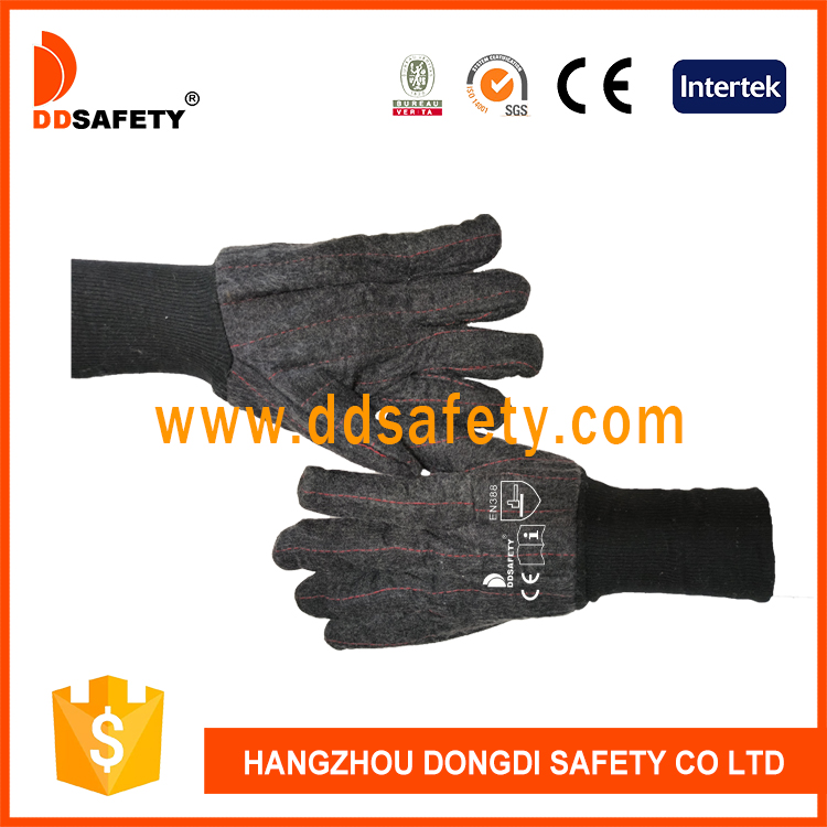 Grey three-ply hot mill gloves-DCD538